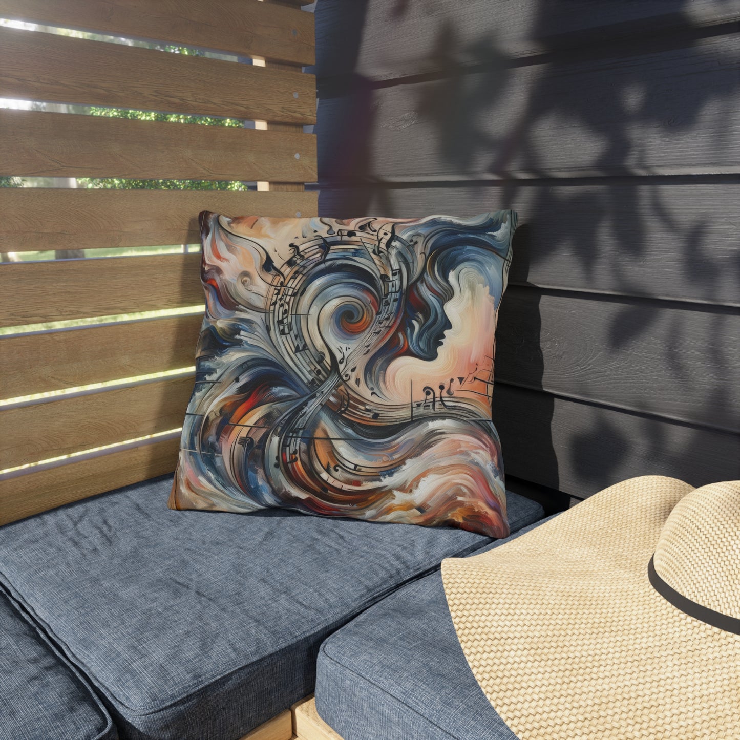 Symphonic Empathic Swirls Outdoor Pillows
