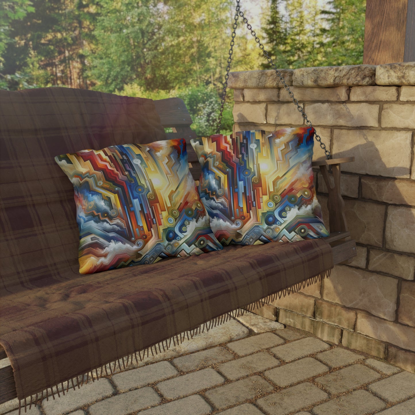 Unity Abstract Vibrancy Outdoor Pillows