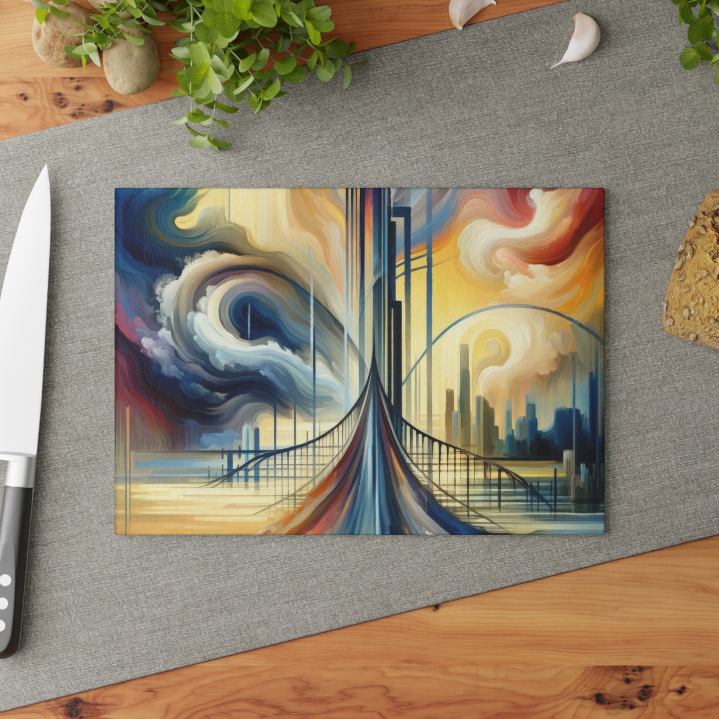 Conscious Bridge Tachism Glass Cutting Board