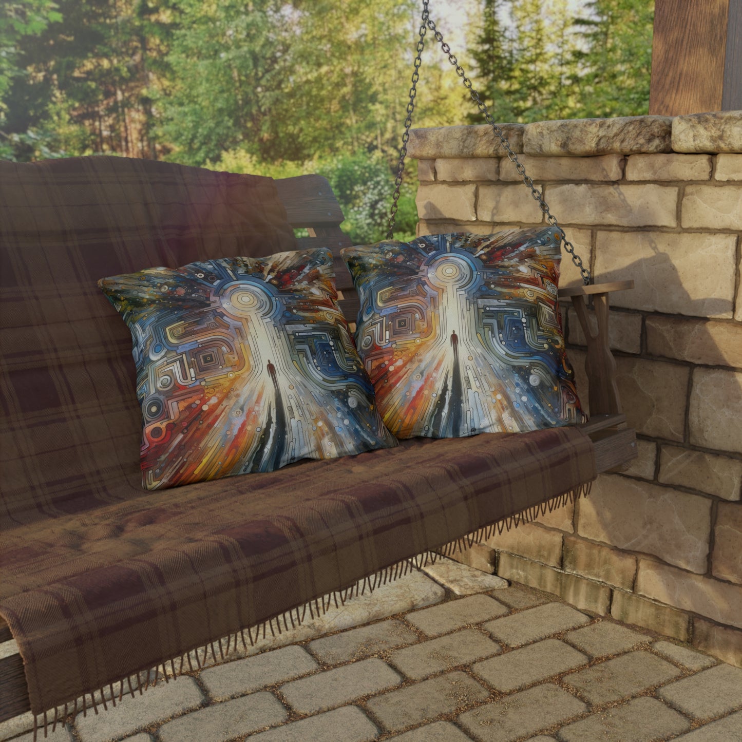 Converging Unity Path Outdoor Pillows