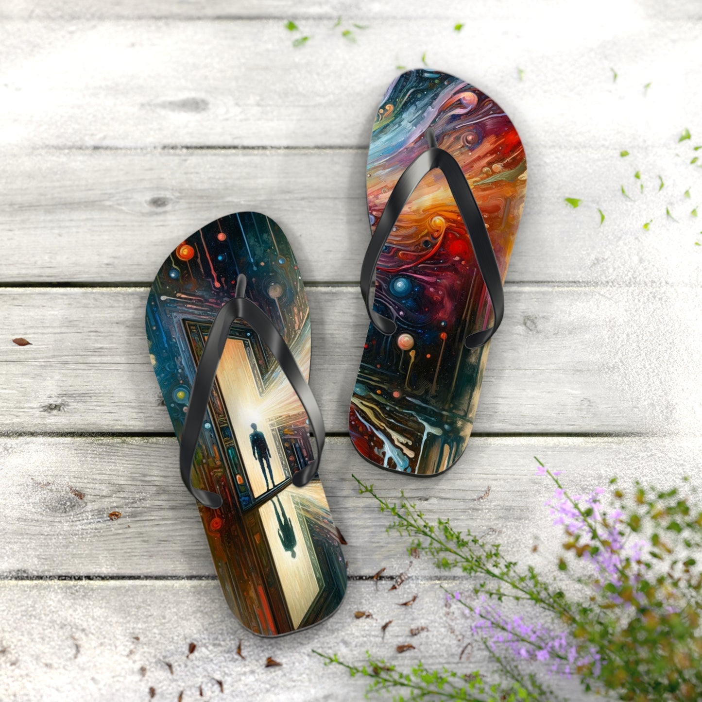 Mirror Wholeness Tachism Flip Flops