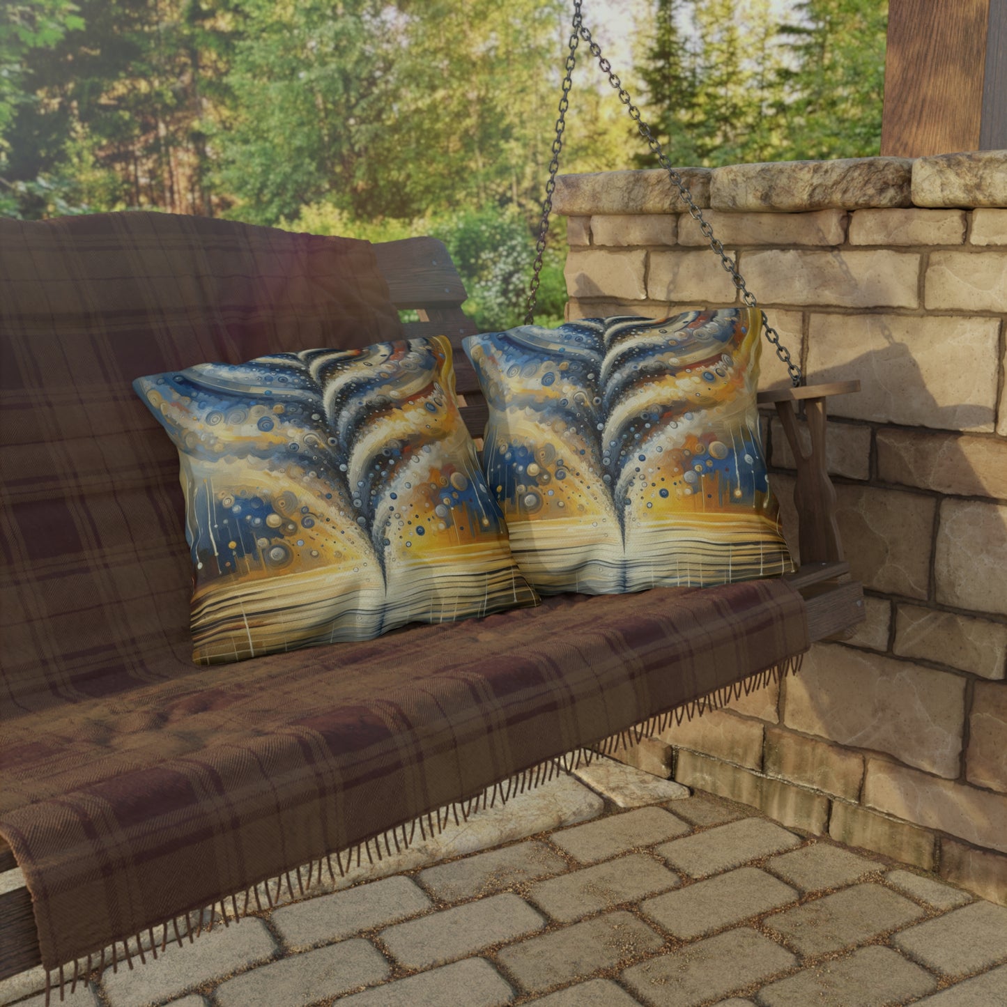 Ripple Effect Abstraction Outdoor Pillows