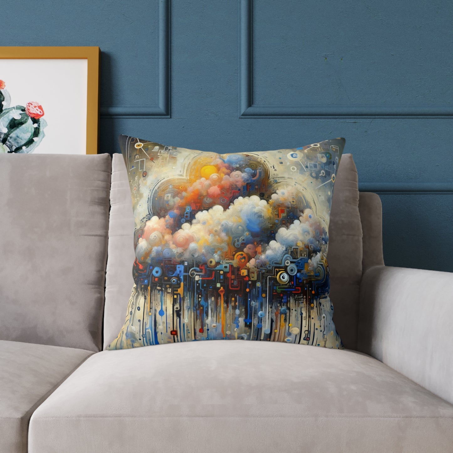 Cloud Community Crafting Spun Polyester Pillow