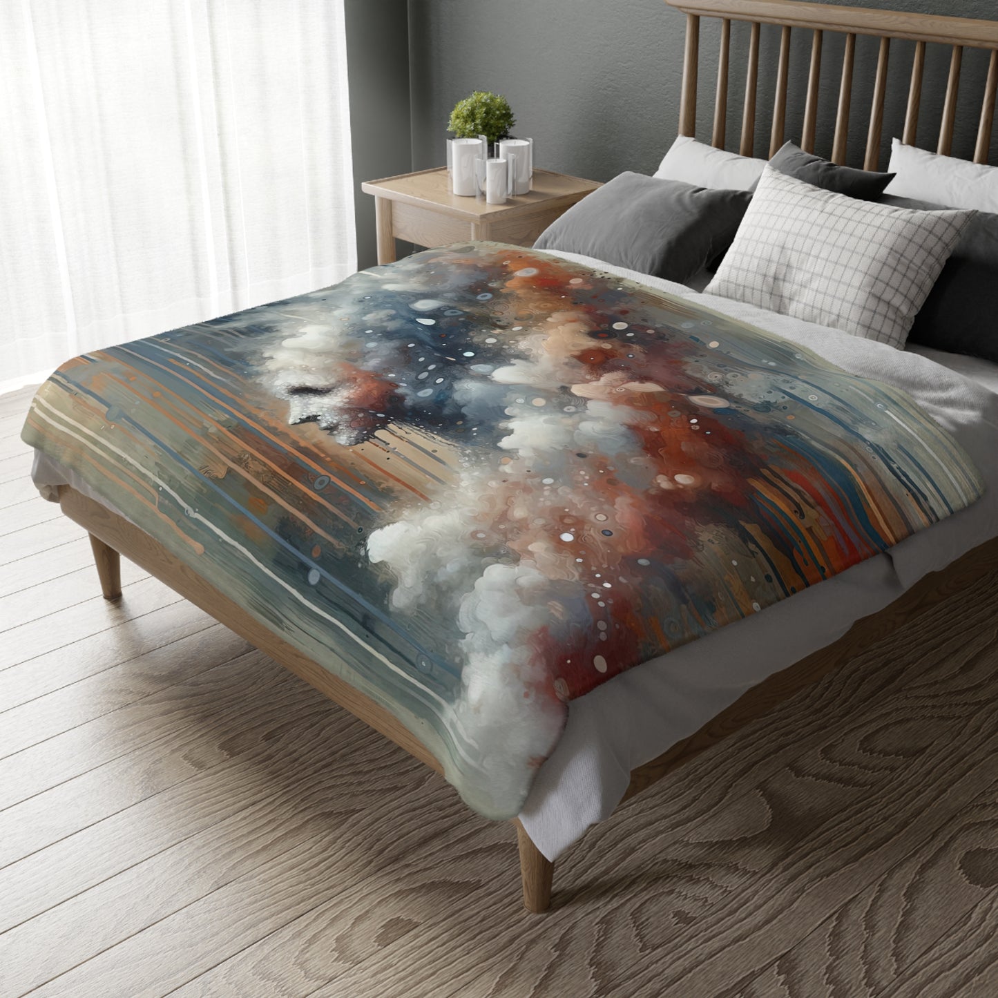 Ephemeral Hour Residue Velveteen Microfiber Blanket (Two-sided print)