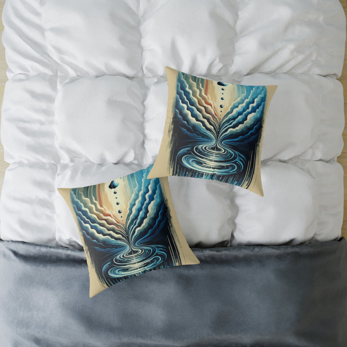 Ripple Effect Abstract Spun Polyester Pillow