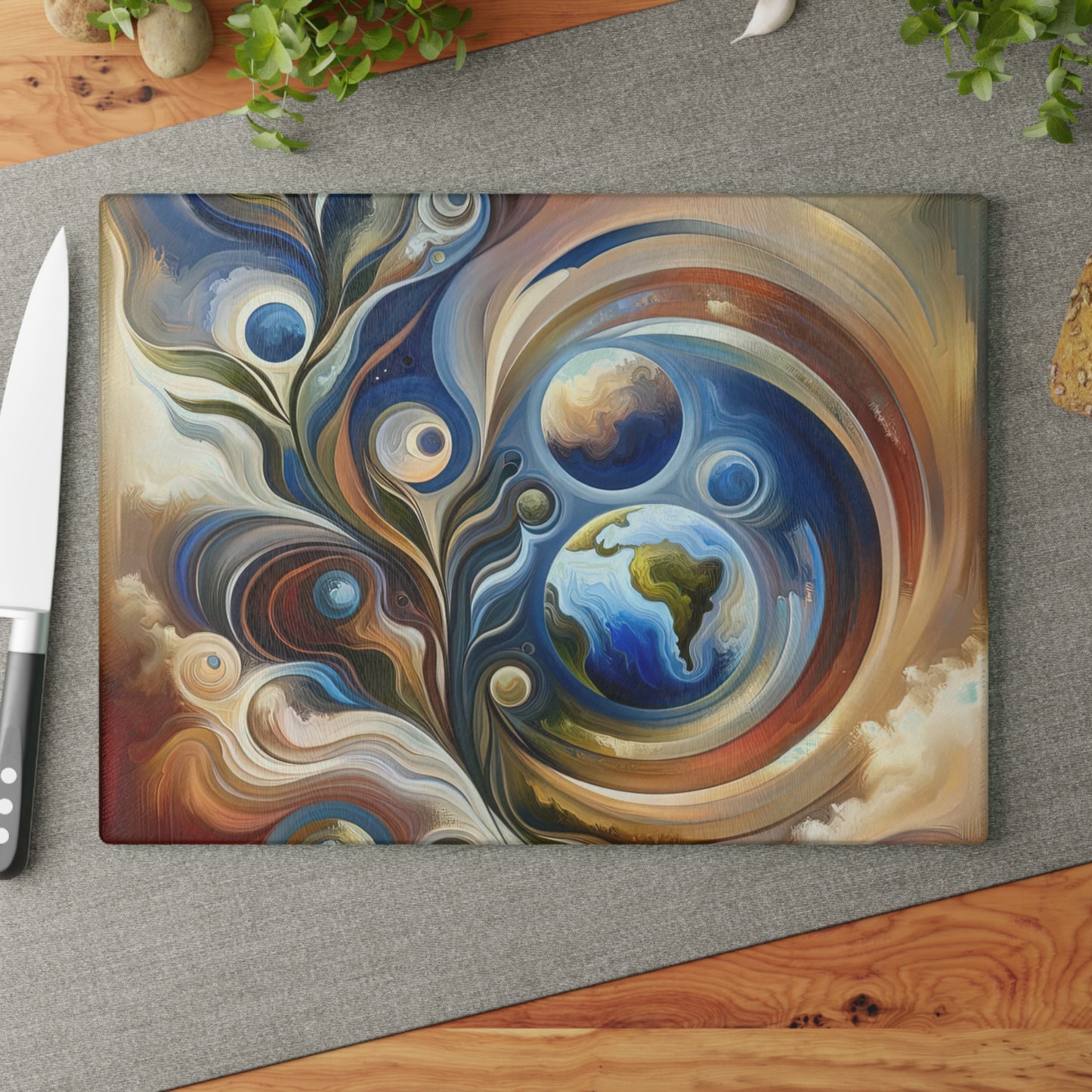 Esoteric Nurturing Gaia Glass Cutting Board