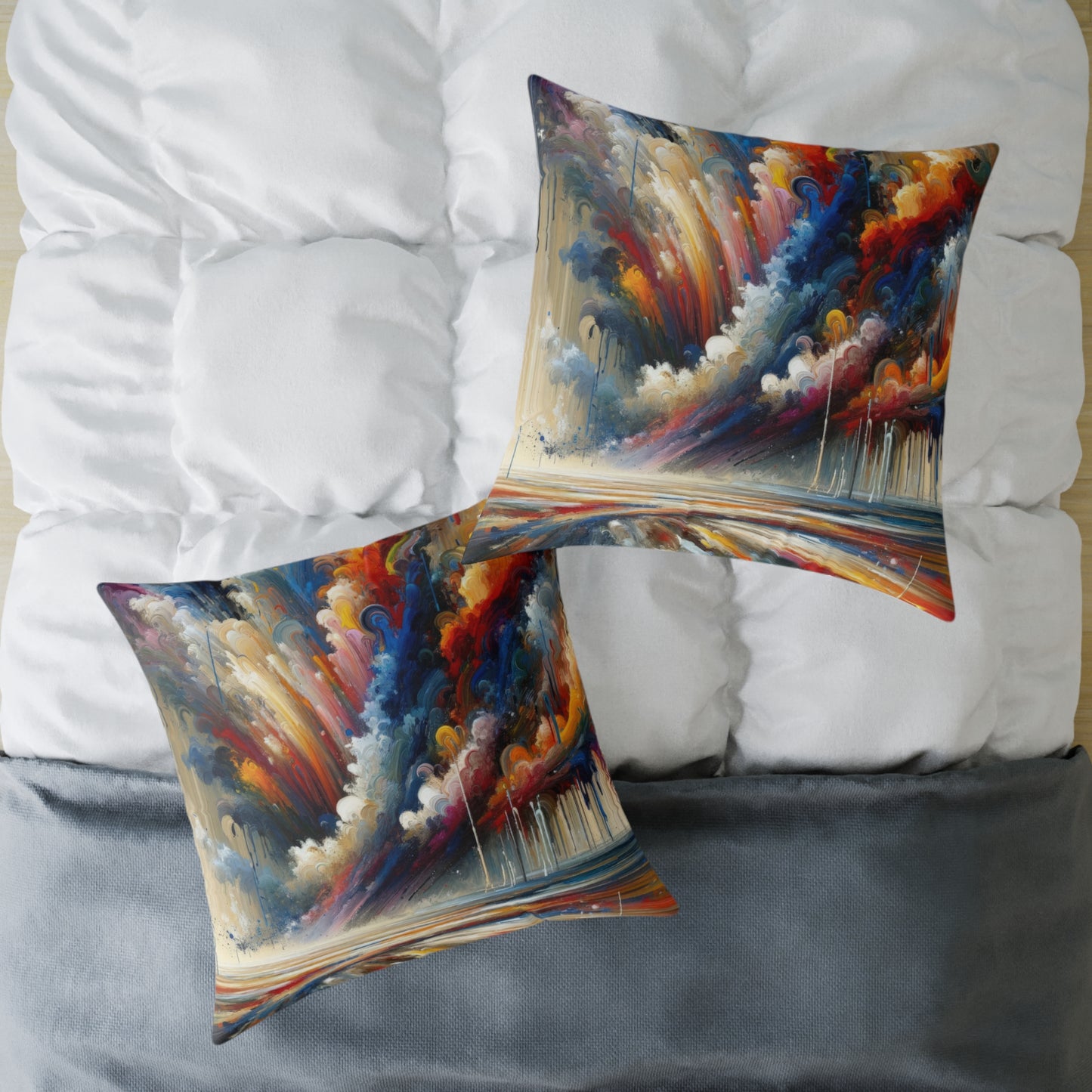 Grandiose Transformation Tachism Spun Polyester Pillow
