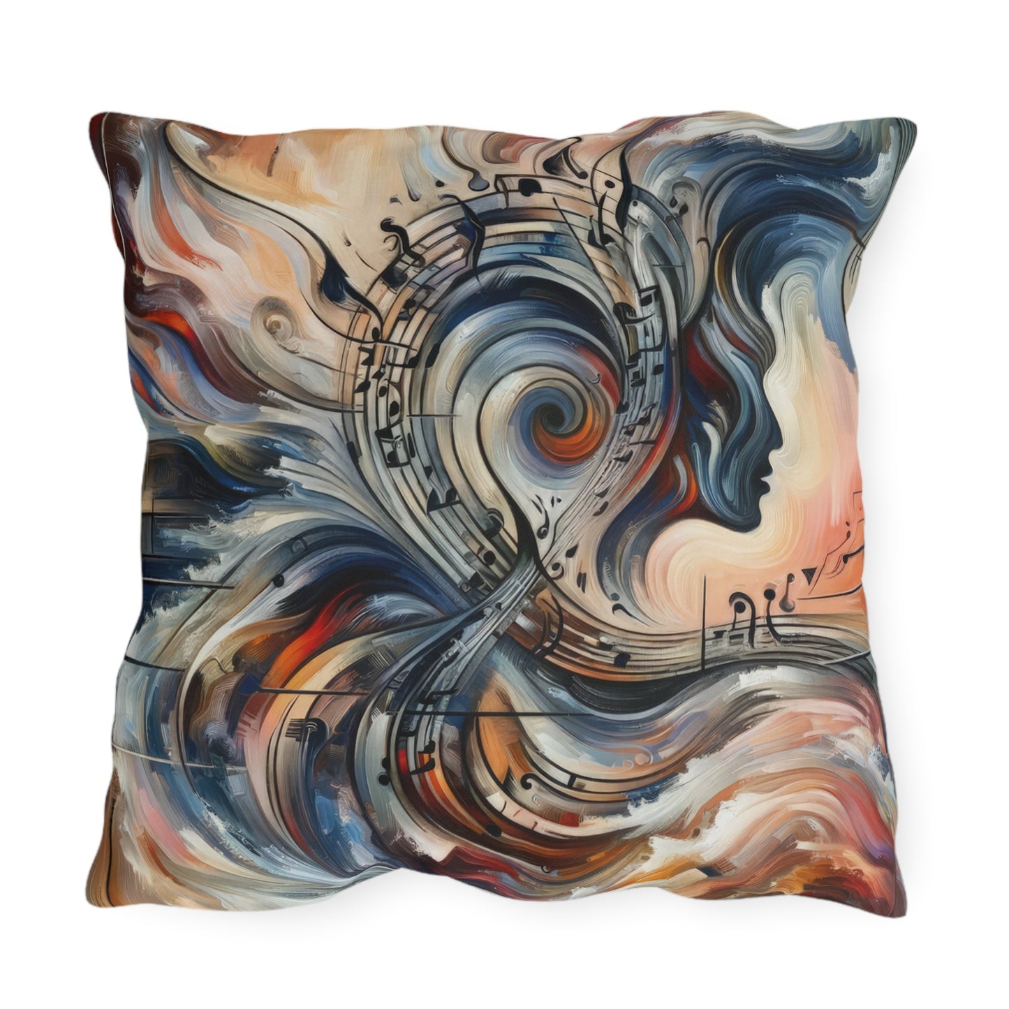 Symphonic Empathic Swirls Outdoor Pillows