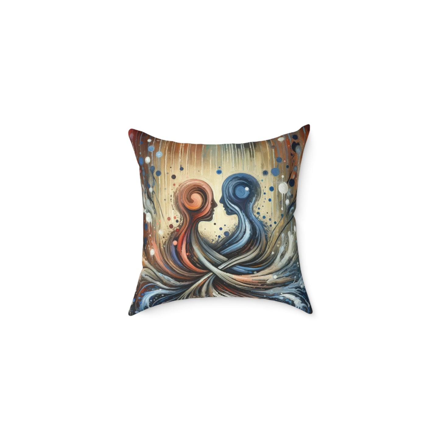 Empathic Connection Tachism Spun Polyester Pillow