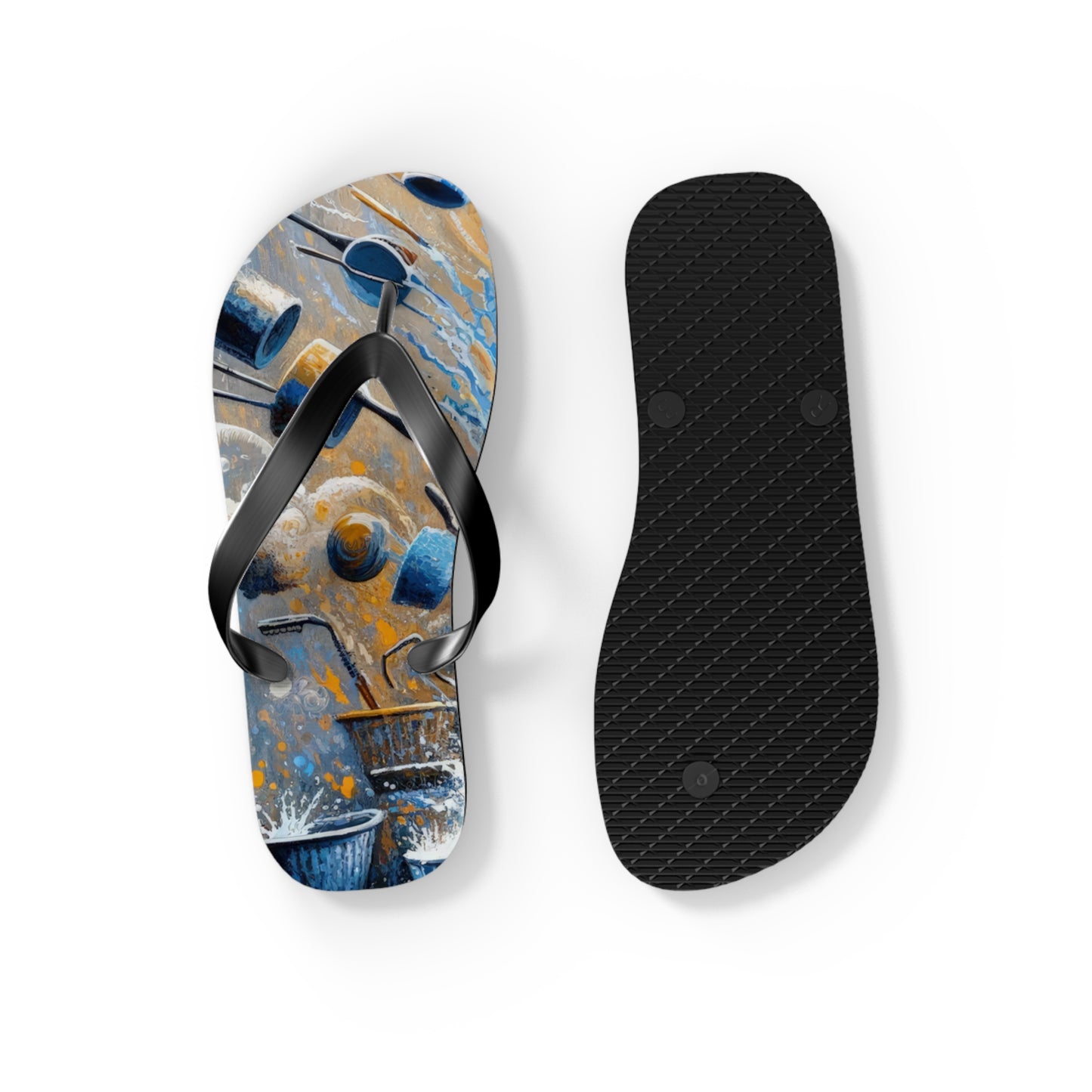 Meditative Kinetic Tachism Flip Flops