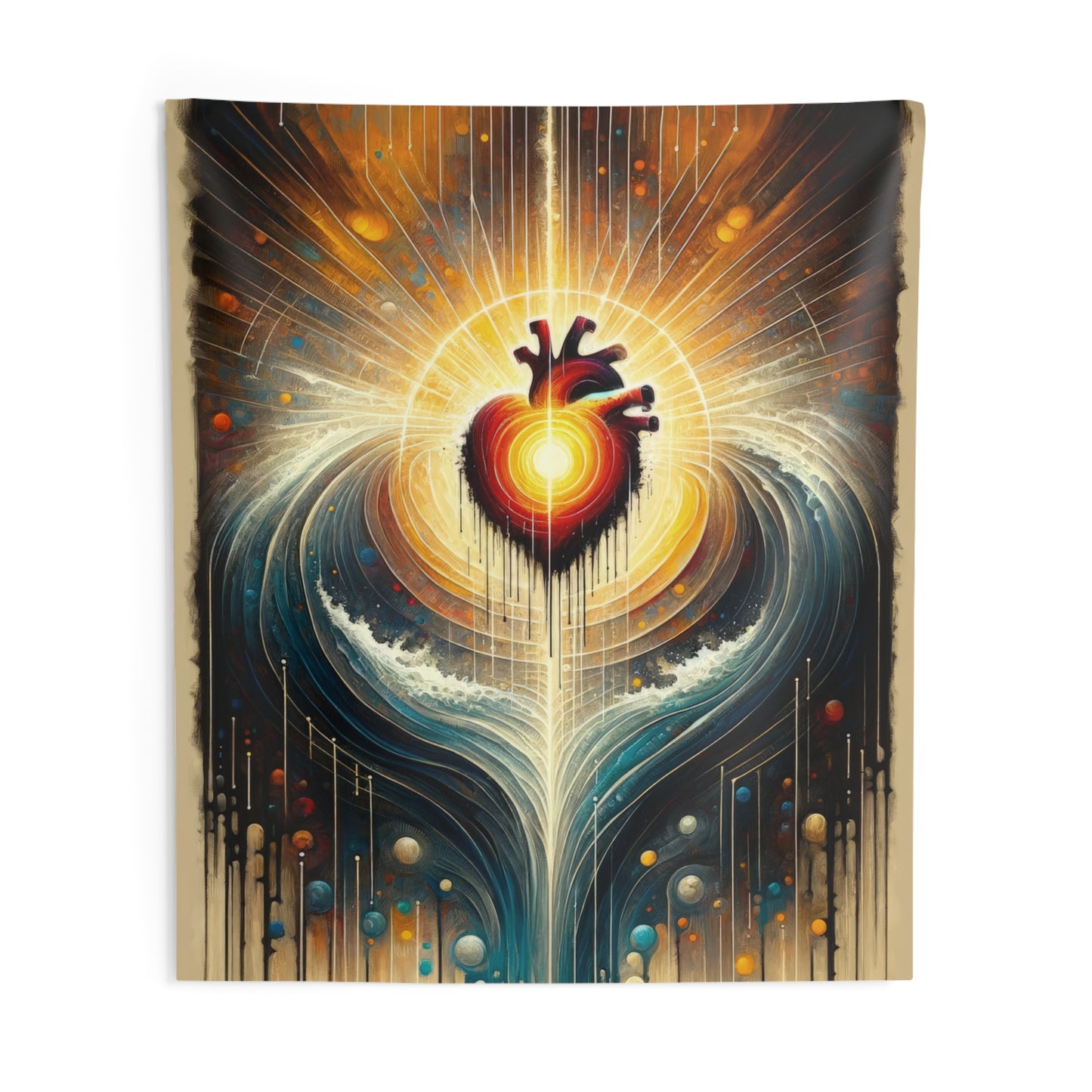 Awakened Heart Waves Indoor Wall Tapestries