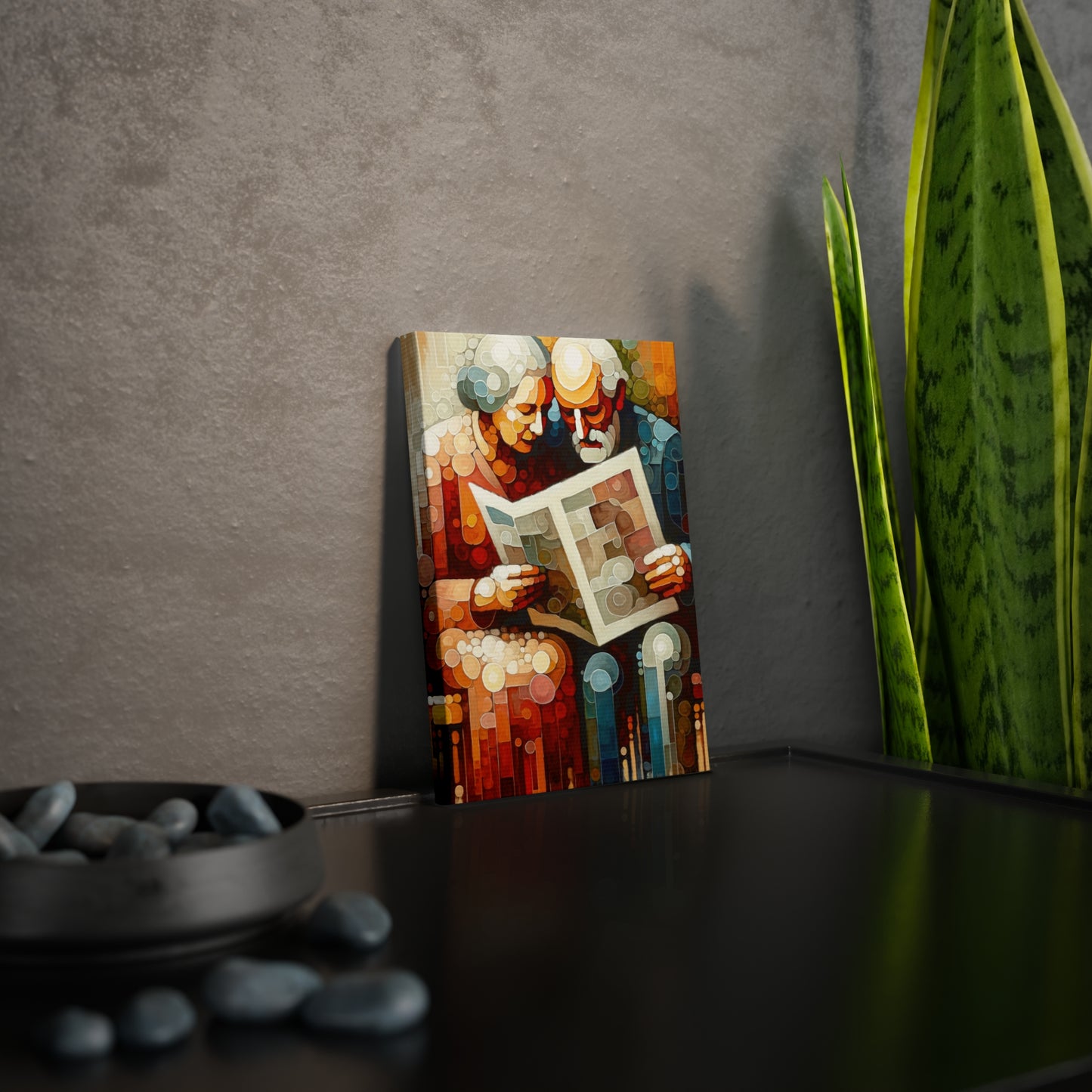 Elderly Unity Tachism Canvas Photo Tile