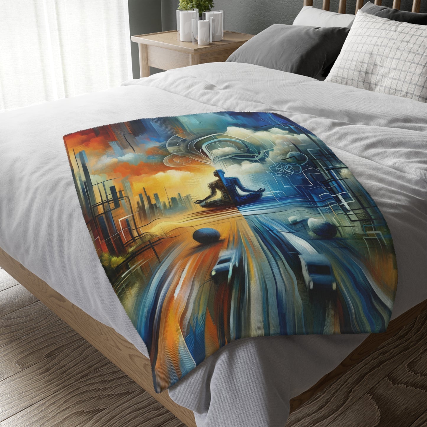 Digital Spiritual Journey Velveteen Microfiber Blanket (Two-sided print)