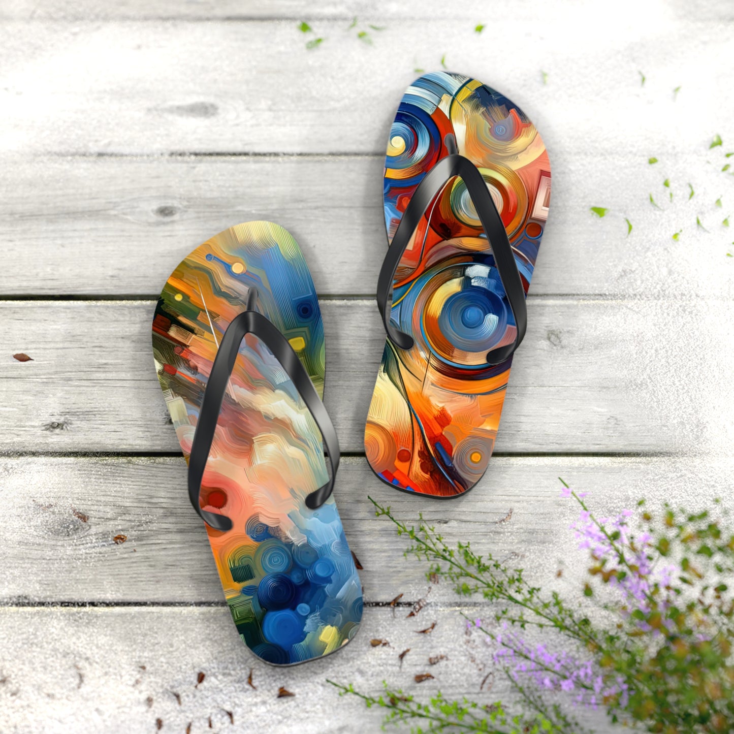 Emotional Perception Abstract Flip Flops