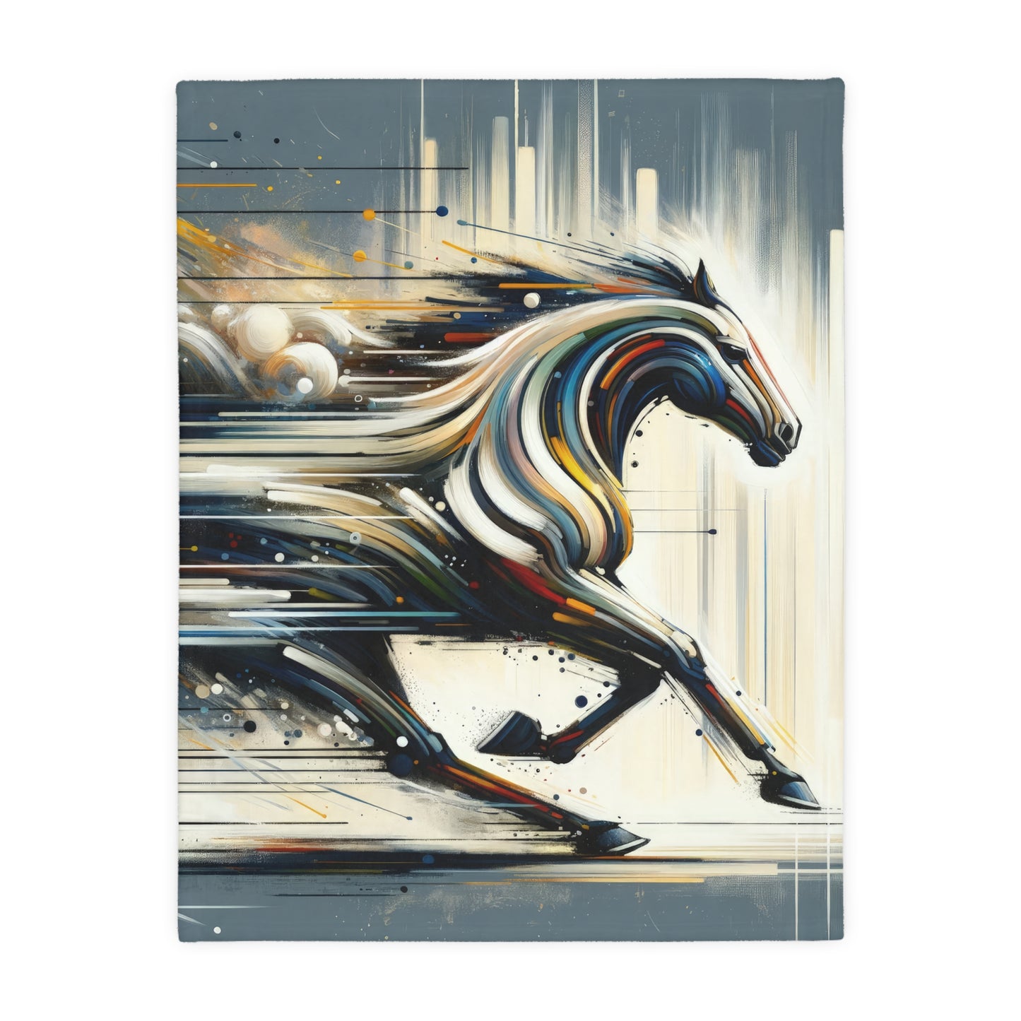 Hyperlinked Horsepower Gallop Velveteen Microfiber Blanket (Two-sided print)