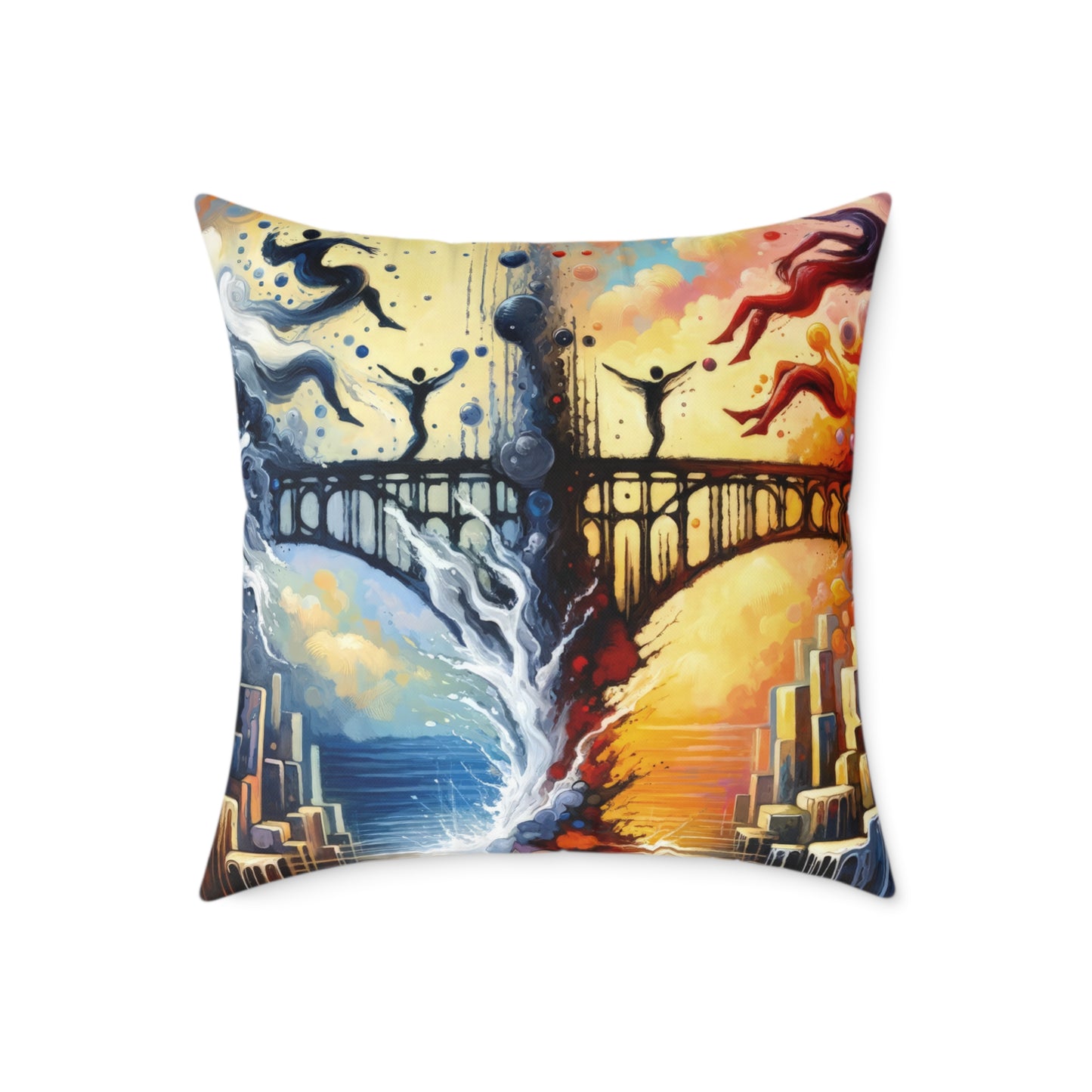 Faithful Diving Bridges Spun Polyester Pillow