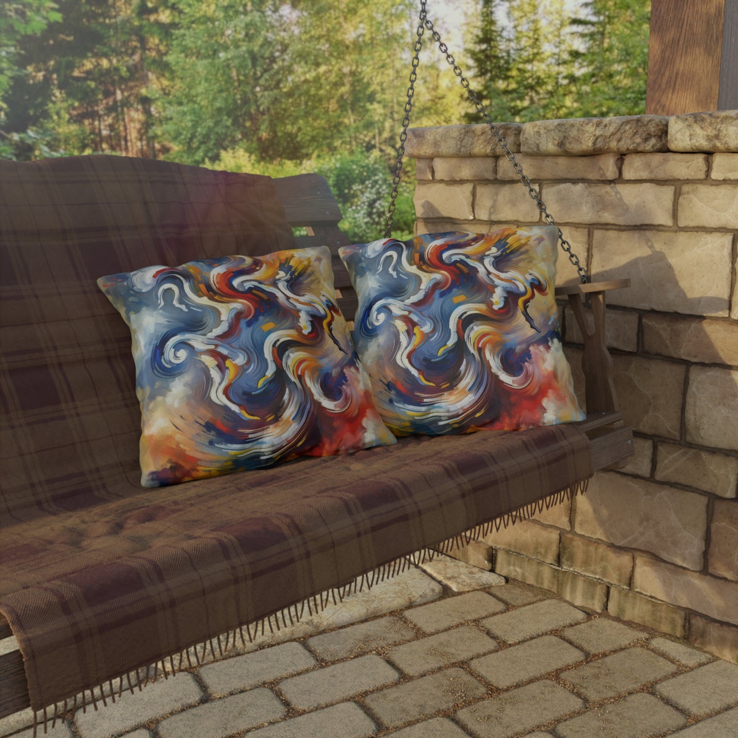 Dancing Disruption Tachism Outdoor Pillows