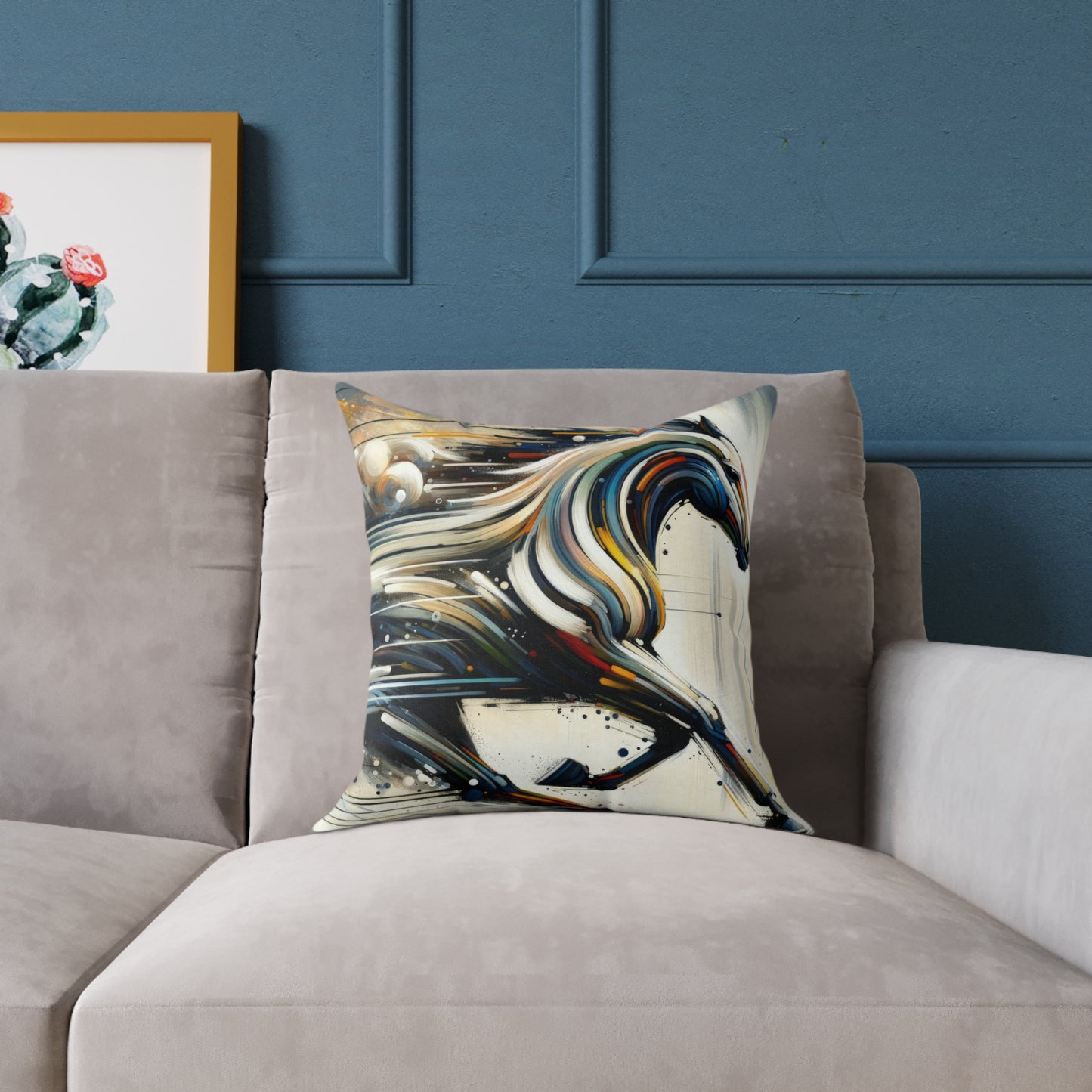 Hyperlinked Horsepower Gallop Spun Polyester Pillow
