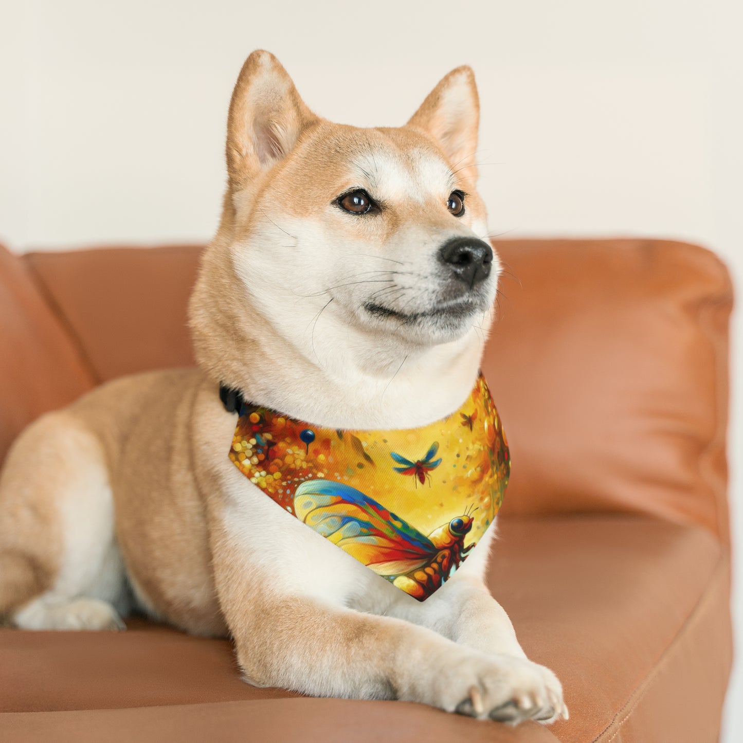 Seasonal Cicada Vibrance Pet Bandana Collar