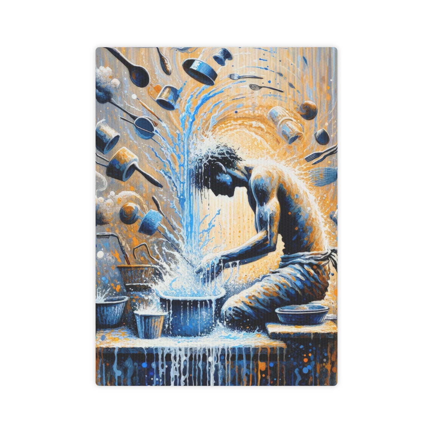 Meditative Kinetic Tachism Canvas Photo Tile