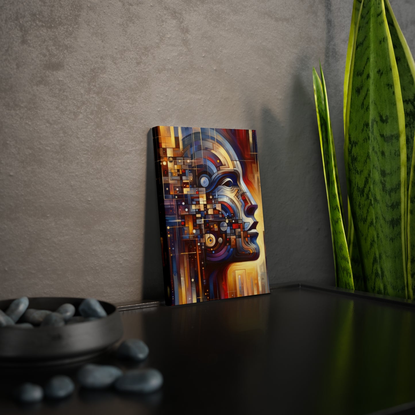 Reflective Tachism Shield Canvas Photo Tile