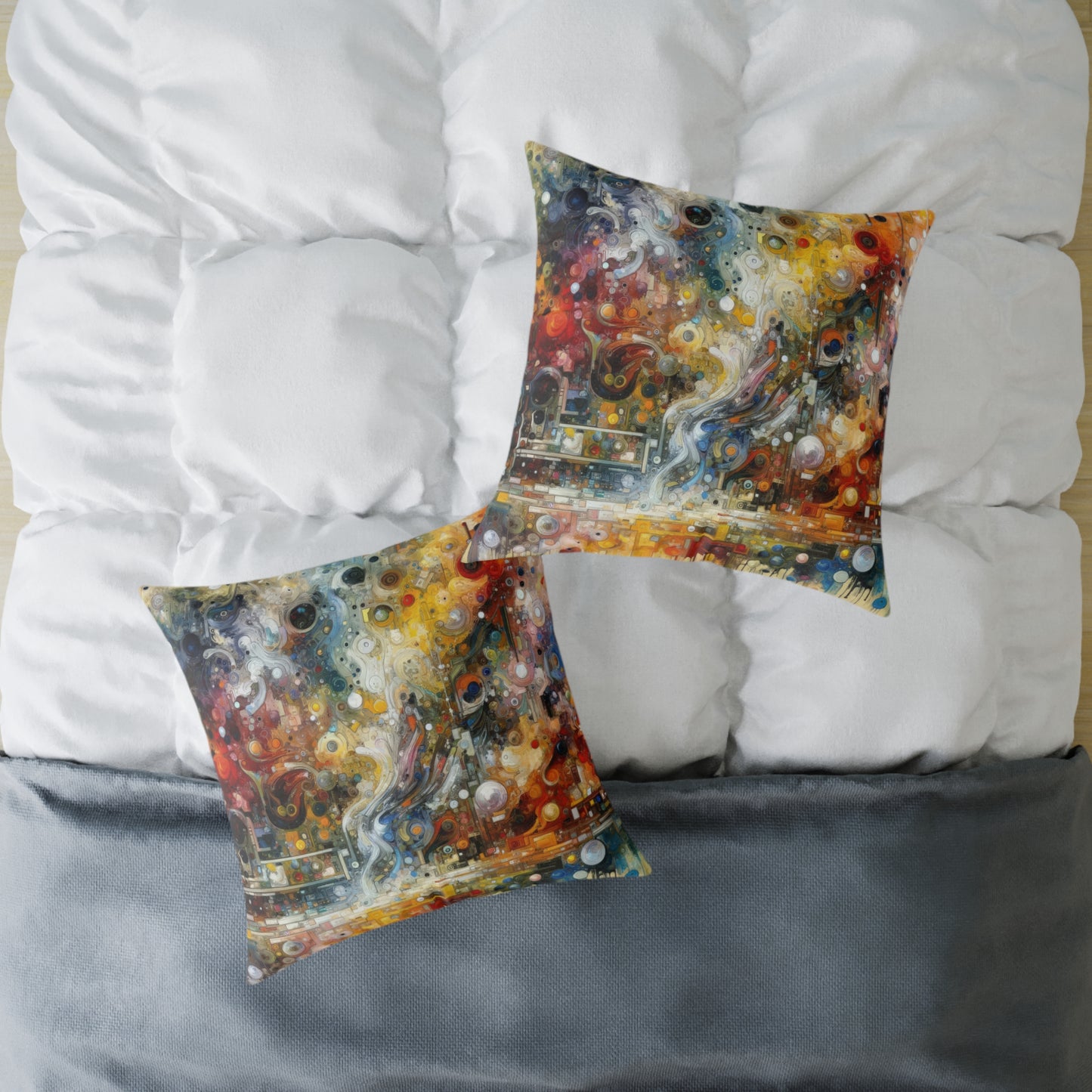 Perception Mosaic Abstract Spun Polyester Pillow