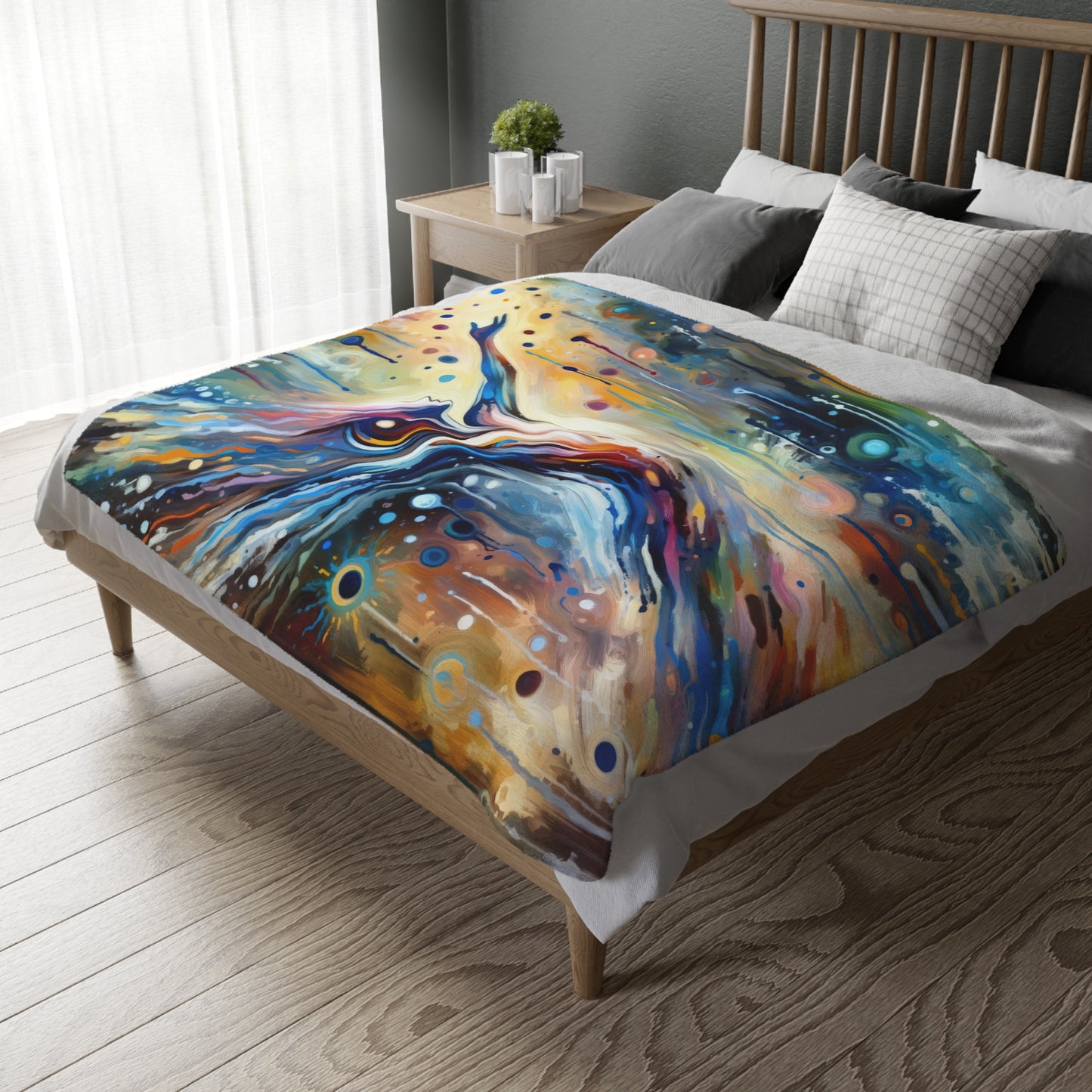 Journey Embrace Tachism Velveteen Microfiber Blanket (Two-sided print)