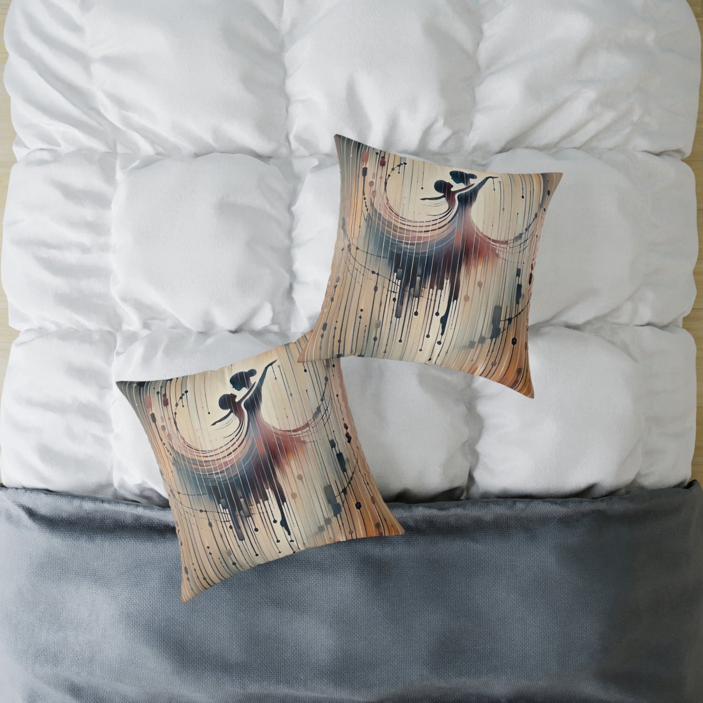 Rhythmic Heart Dance Spun Polyester Pillow