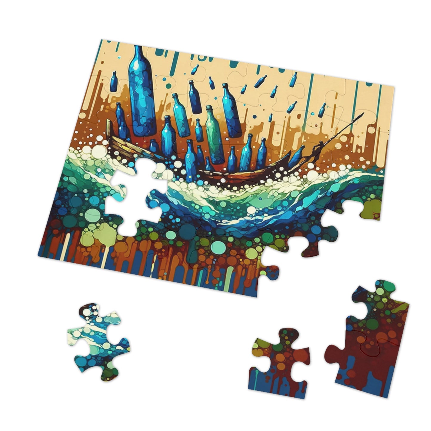 Oceanic Bottle Rescue Jigsaw Puzzle (30, 110, 252, 500,1000-Piece)