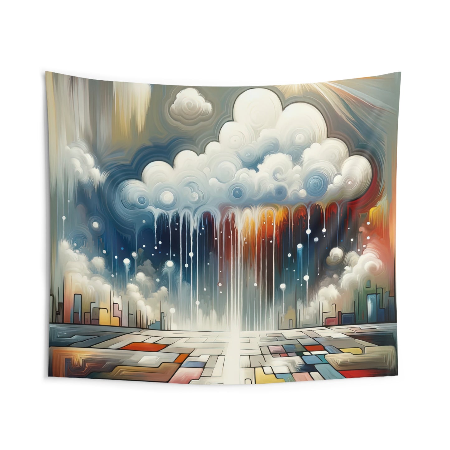 Grounding Silver Clouds Indoor Wall Tapestries