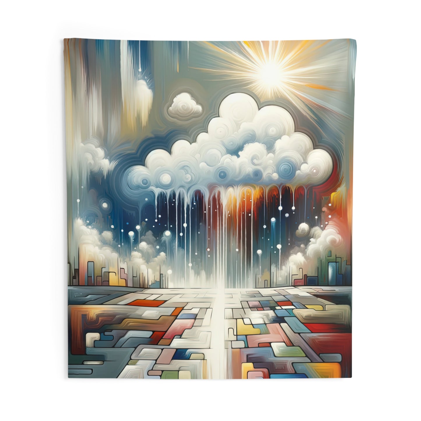 Grounding Silver Clouds Indoor Wall Tapestries