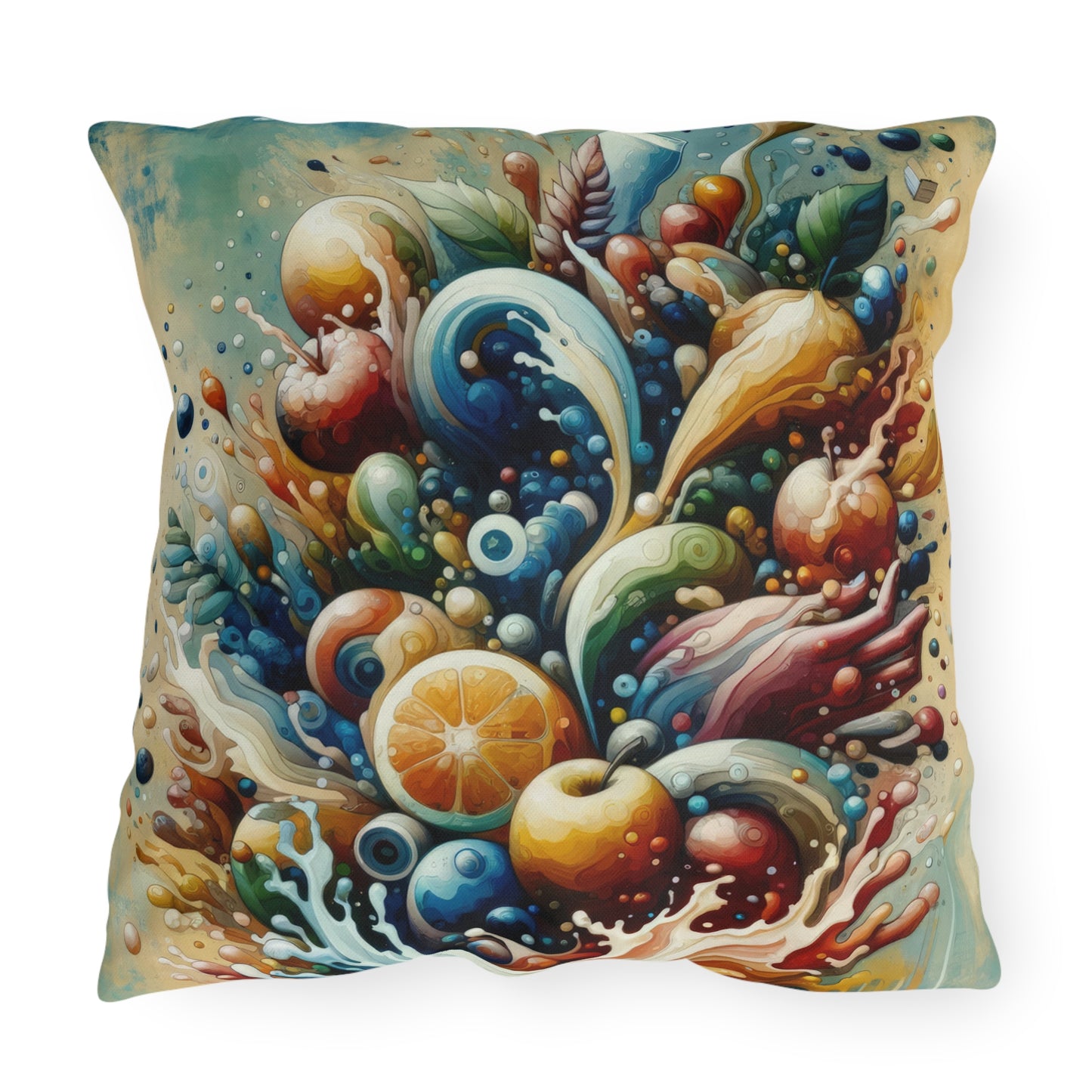 Nourishing Tachism Symphony Outdoor Pillows