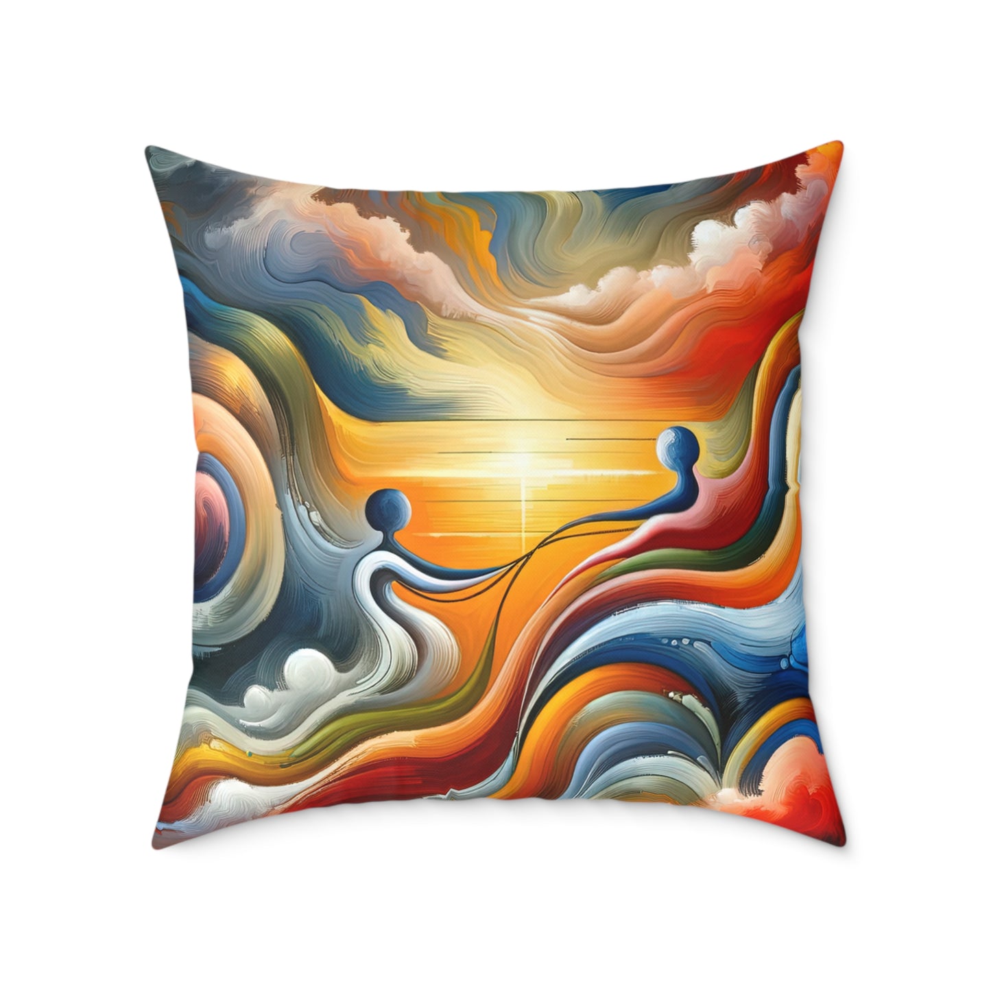 Empathetic Lifeline Abstract Spun Polyester Pillow