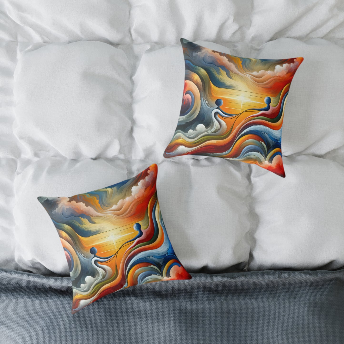 Empathetic Lifeline Abstract Spun Polyester Pillow