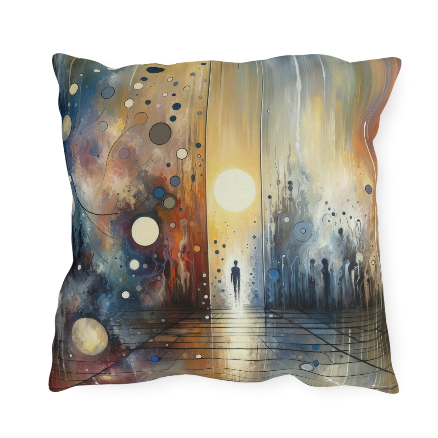 Stillness Transition Abstract Outdoor Pillows
