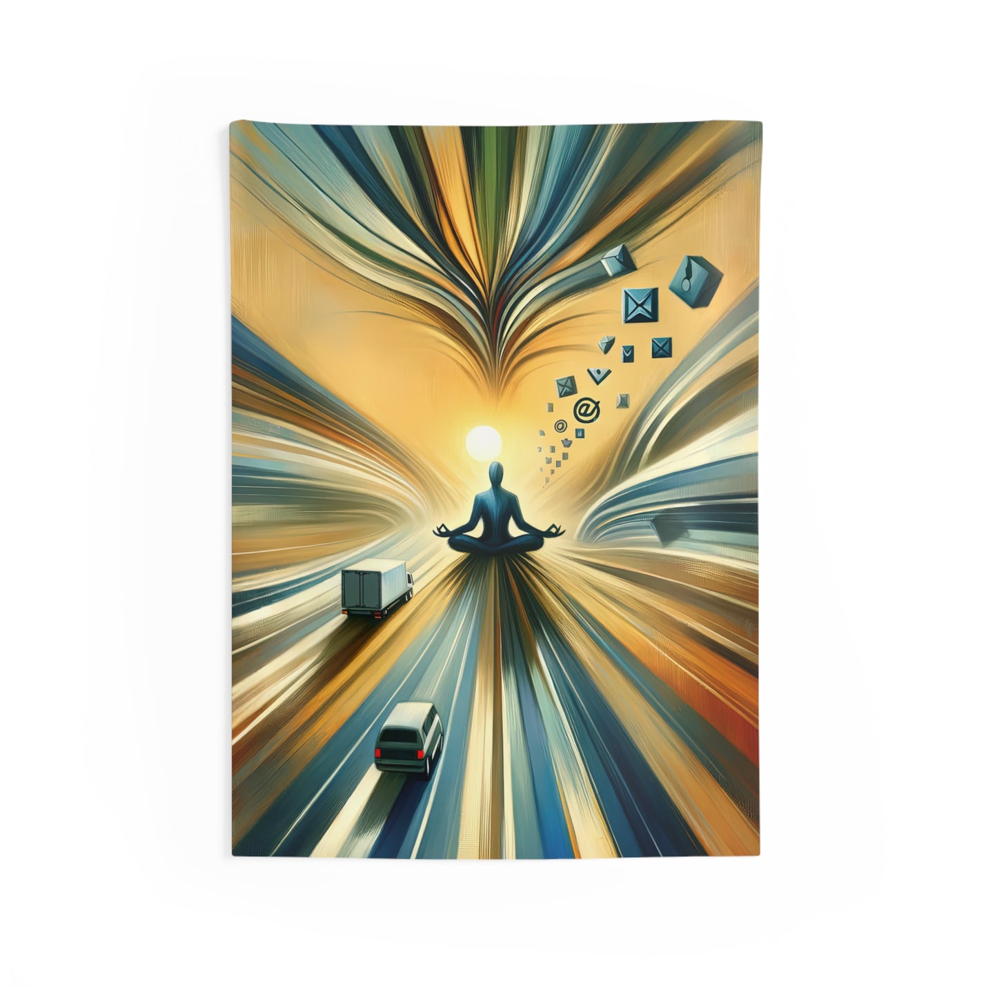 Meditative Commute Flow Indoor Wall Tapestries