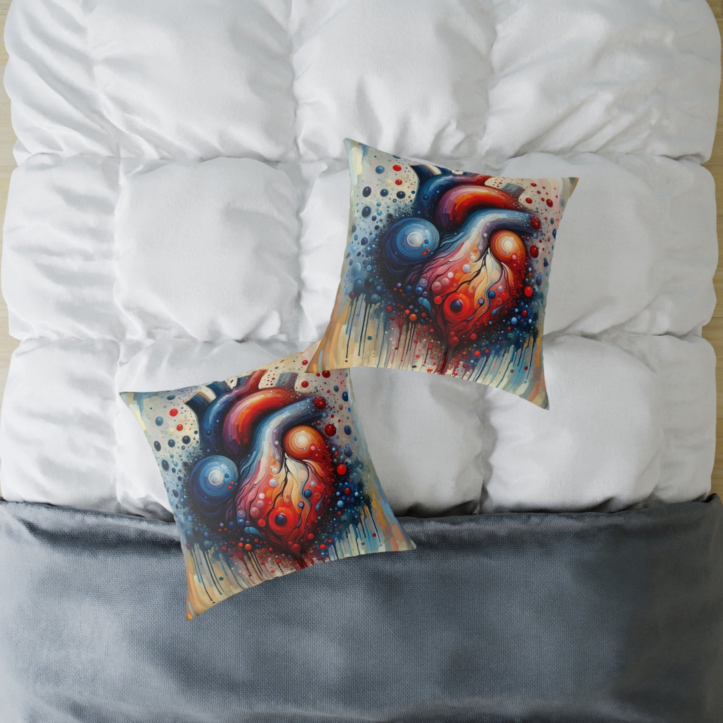 Empathetic Heart Expression Spun Polyester Pillow