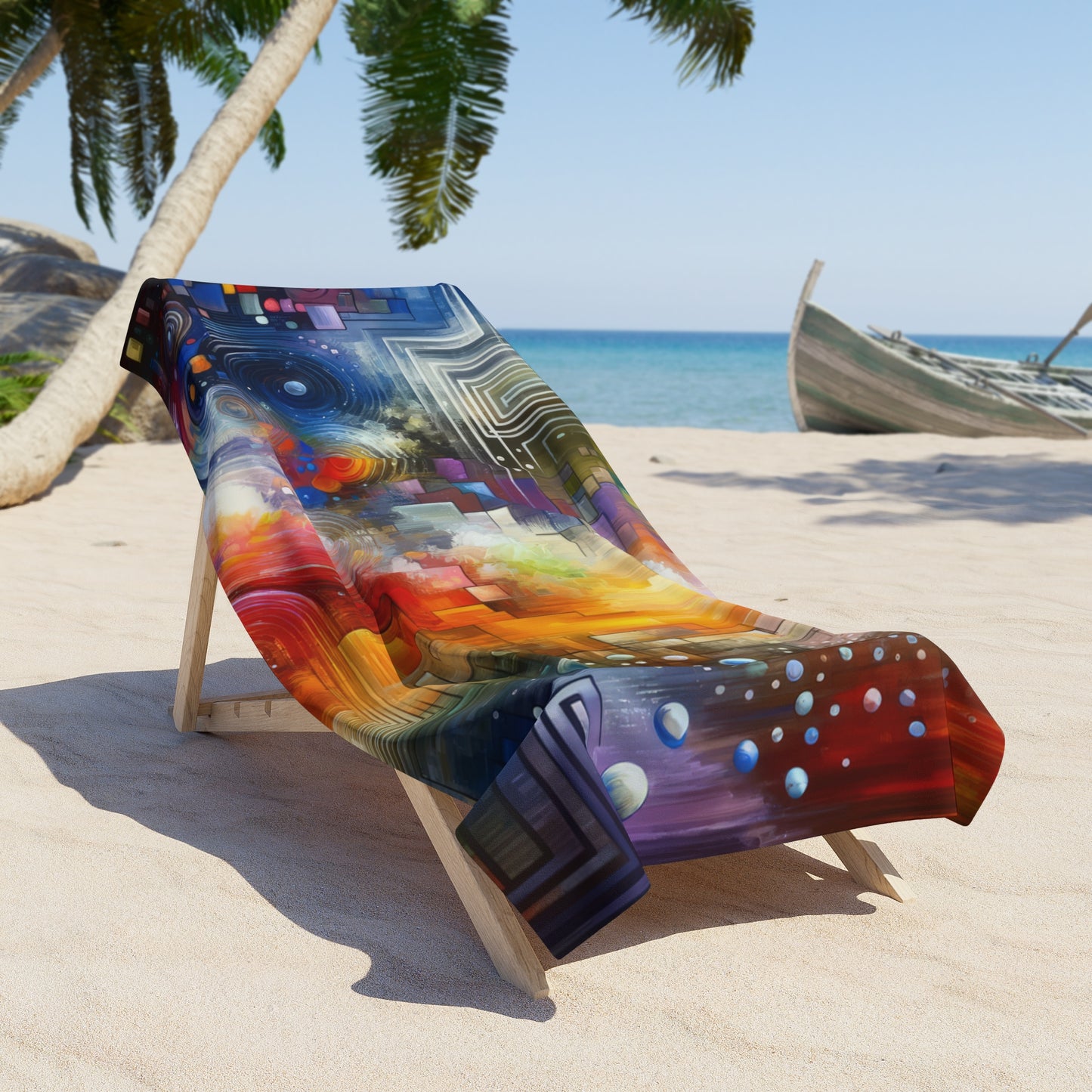 Abstract Technicolor Synthesis Beach Towel