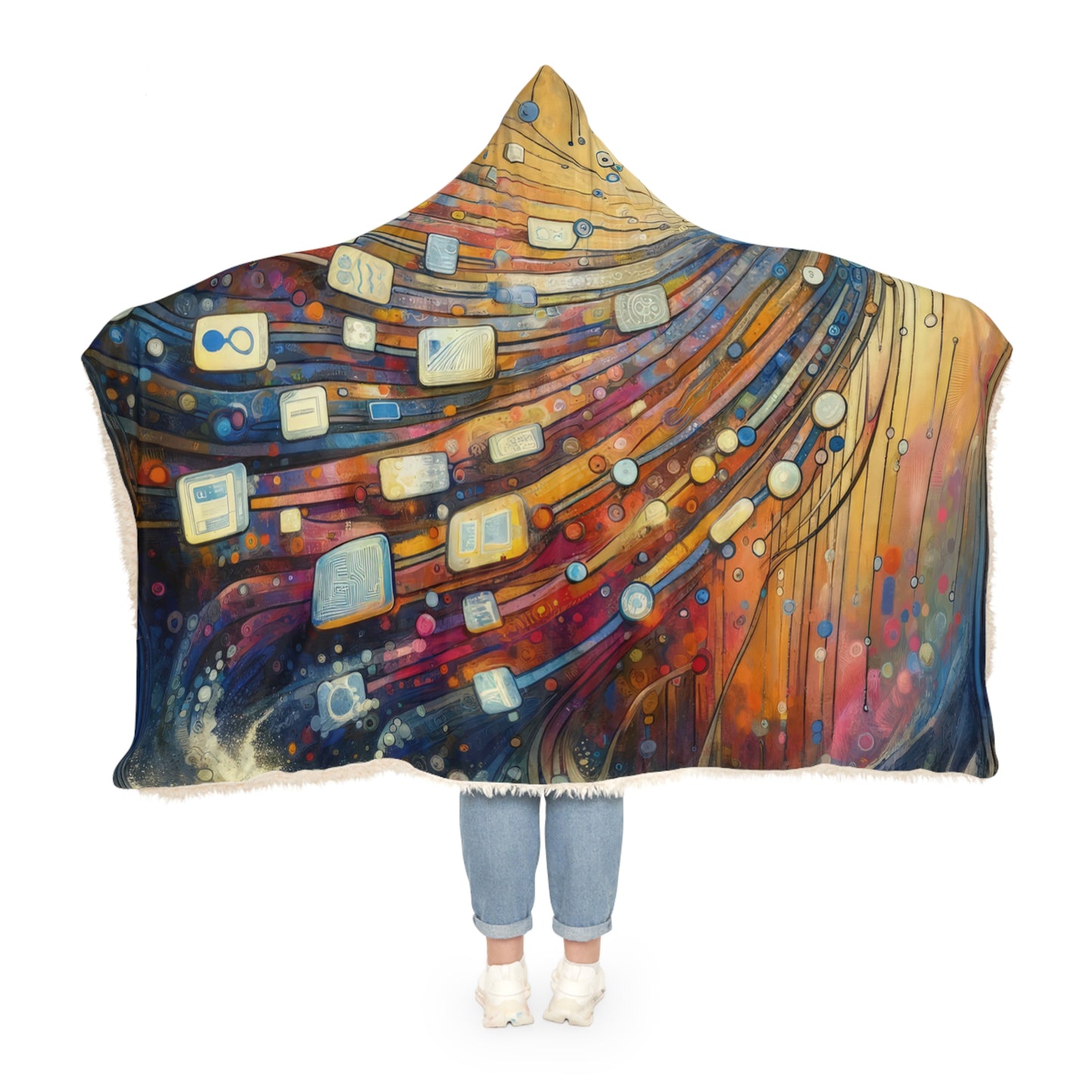 Digital Tapestry Weaving Snuggle Blanket