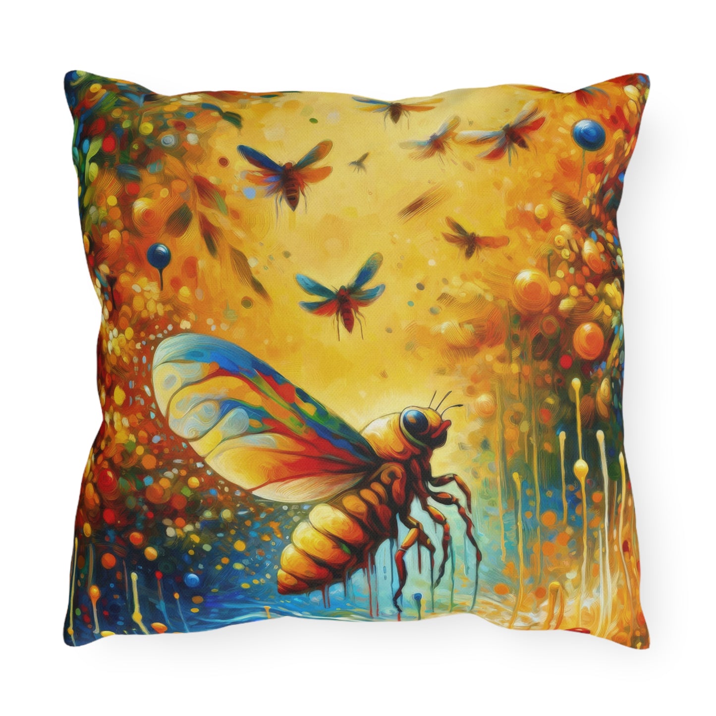 Seasonal Cicada Vibrance Outdoor Pillows