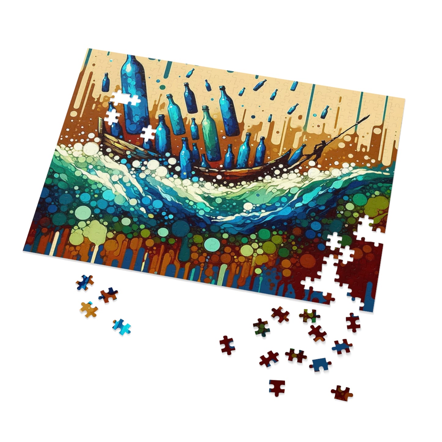 Oceanic Bottle Rescue Jigsaw Puzzle (30, 110, 252, 500,1000-Piece)
