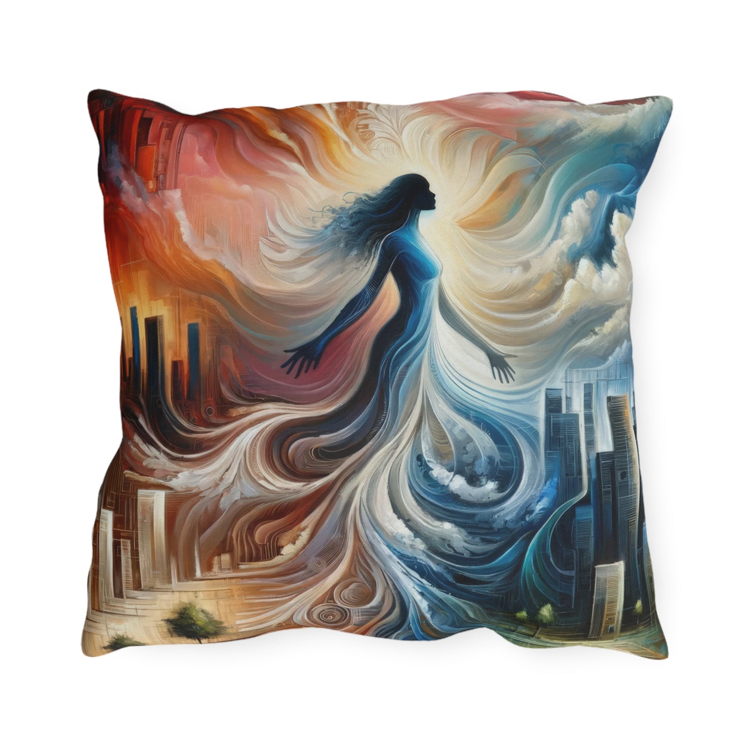 Transformative Tachism Emergence Outdoor Pillows