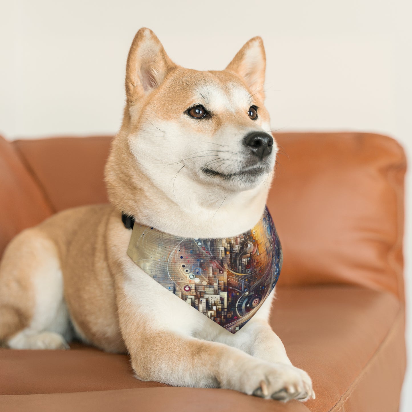 Digital Rhythmic Architecture Pet Bandana Collar