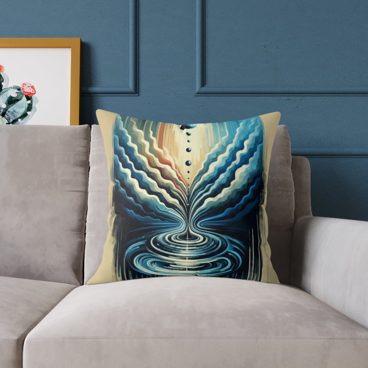 Ripple Effect Abstract Spun Polyester Pillow