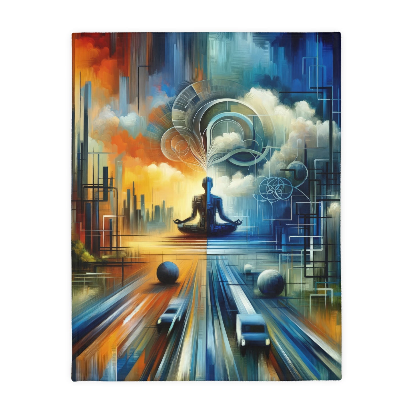 Digital Spiritual Journey Velveteen Microfiber Blanket (Two-sided print)