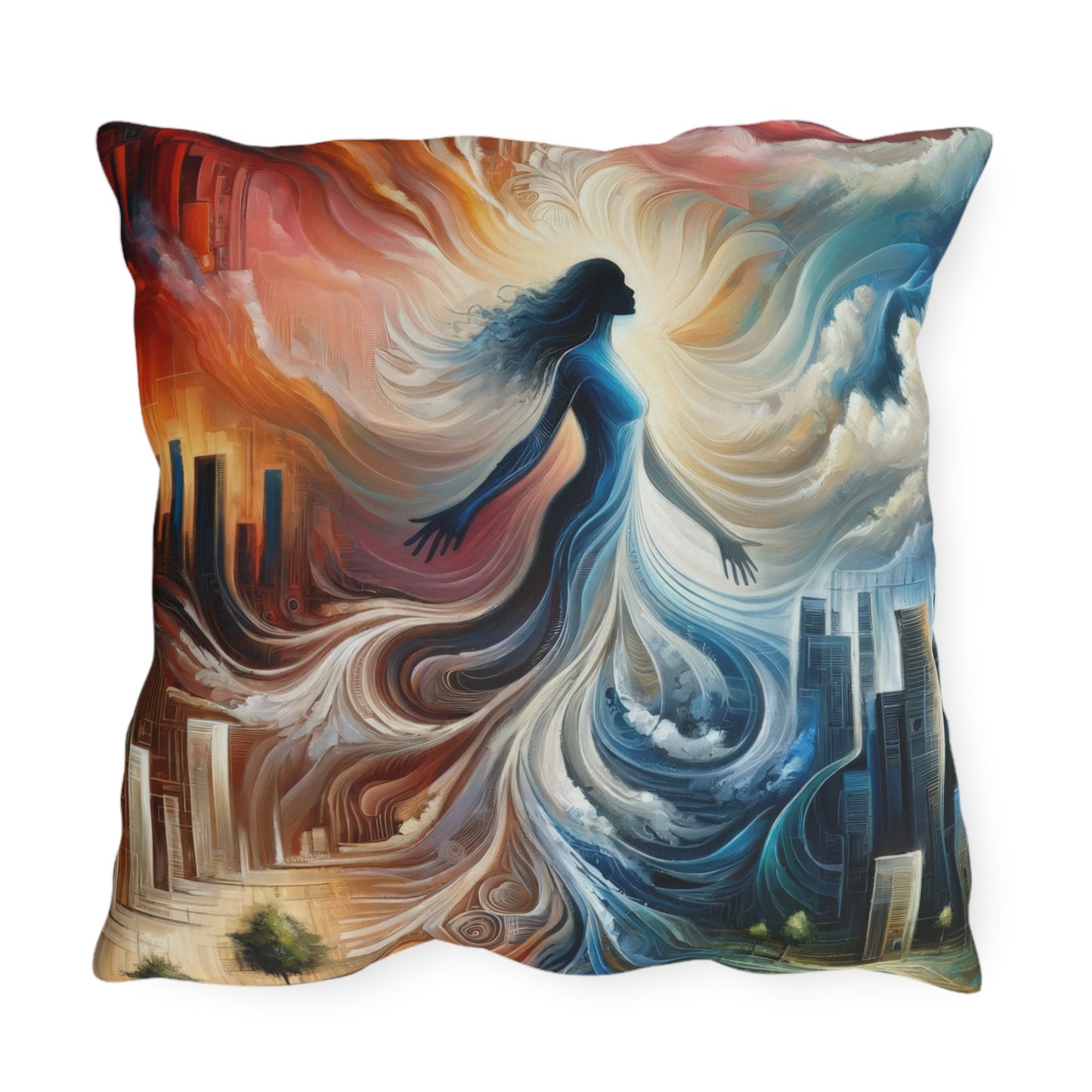 Transformative Tachism Emergence Outdoor Pillows