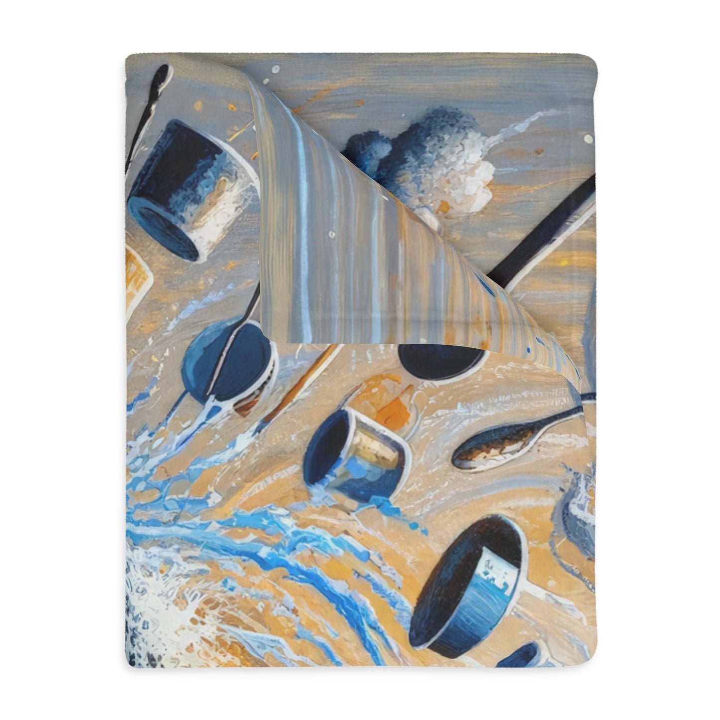 Meditative Kinetic Tachism Velveteen Microfiber Blanket (Two-sided print)
