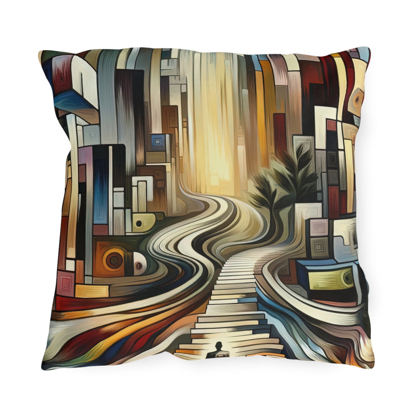 Relatable Journey Abstraction Outdoor Pillows