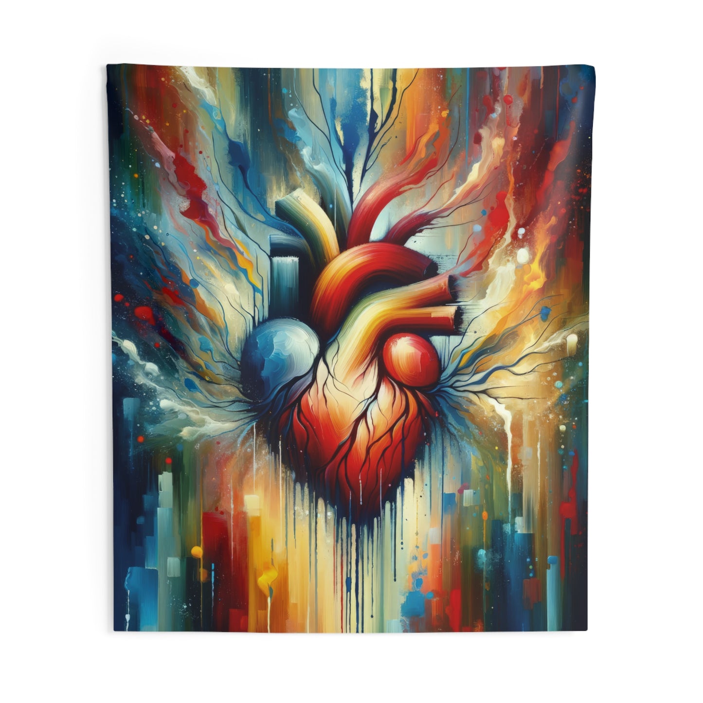 Humanity Heart Unveiled Indoor Wall Tapestries