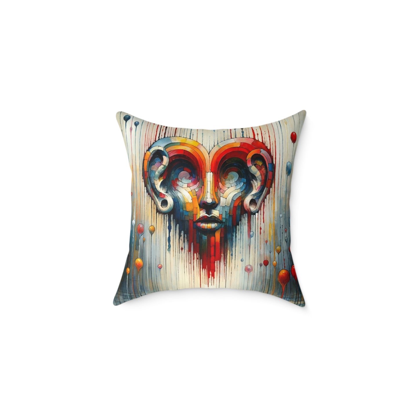 Ears Heart Expression Spun Polyester Pillow